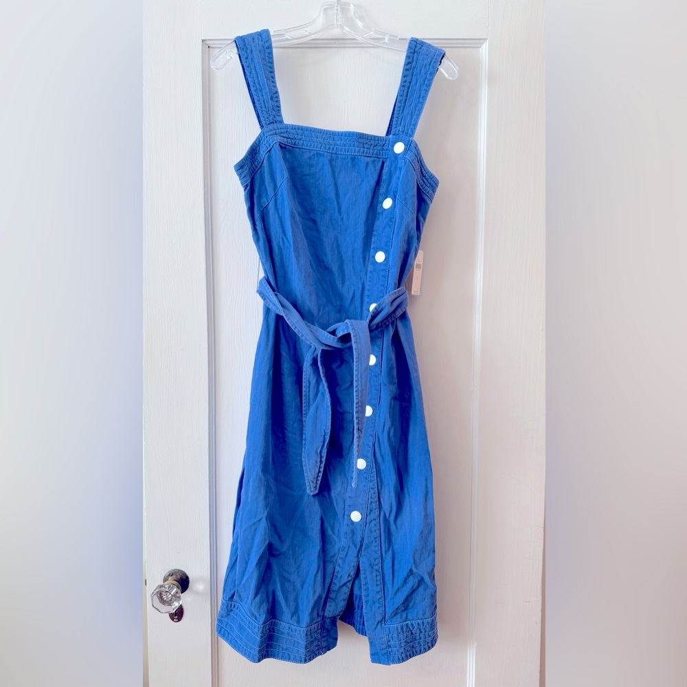 Anthropologie | Maeve Elizabeth Blue Denim Button Front Dress - Size 6